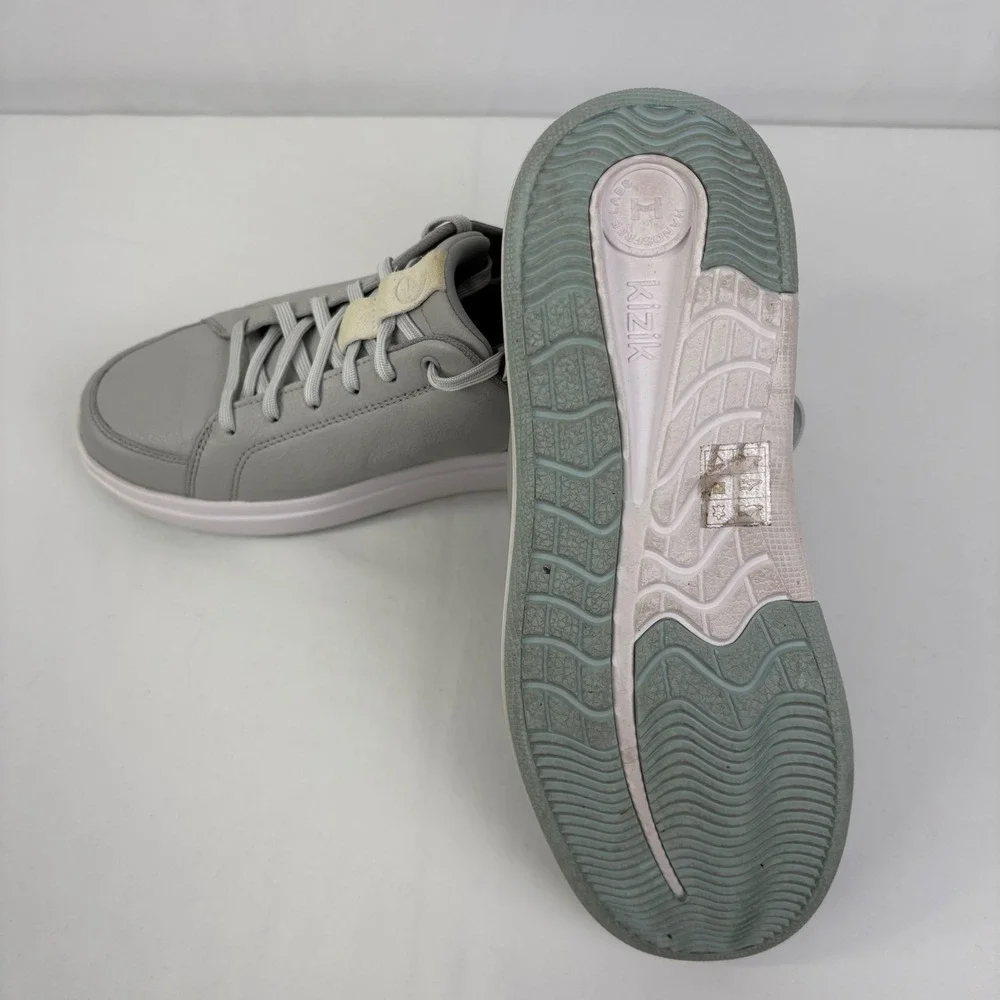 Kizik Sydney Womens Leather Hands Free Slip On Sneakers Harbor Mist Grey Size 10